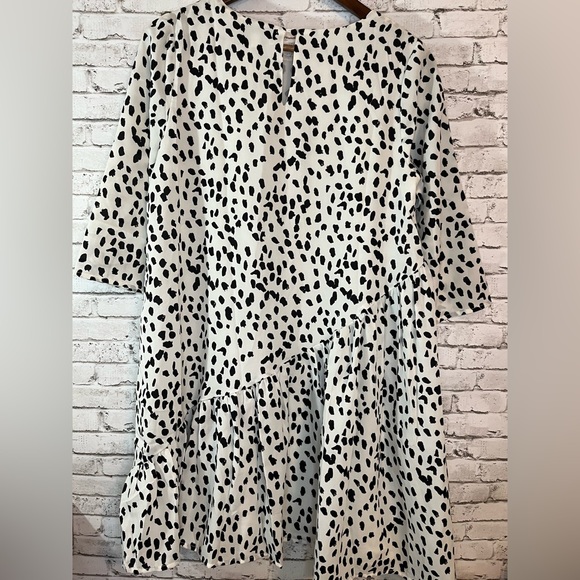 Hayden Los Angles Women's Asymmetrical Dotted Swing Dress 3/4 Sleeve Siz… - Picture 4 of 4